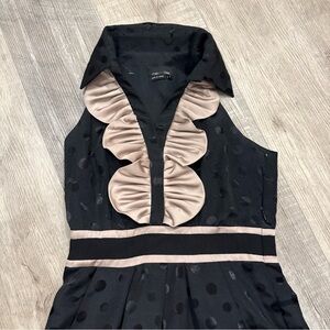 Max & Cleo Black Sleeveless Ruffle Tuxedo Sheath Dress